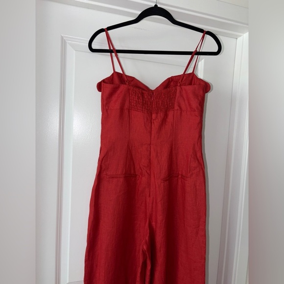 Farm Rio: Red Petals Bodice Euroflax™ Premium Linen Jumpsuit - Picture 7 of 13